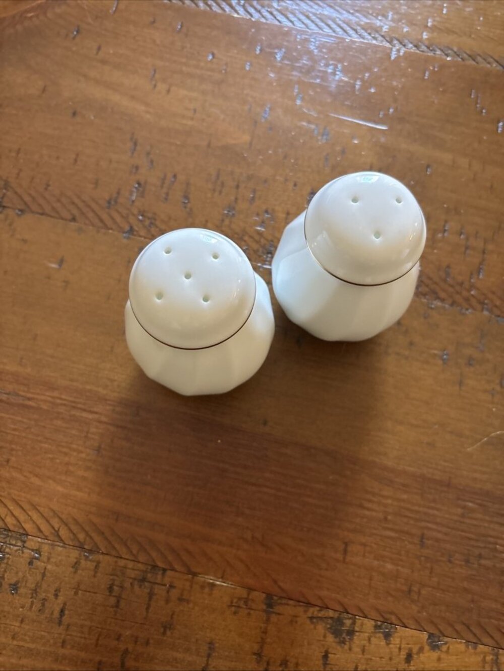 Wedding Band Gold Salt & Pepper Shakers By Mikasa - Picture 3 of 6